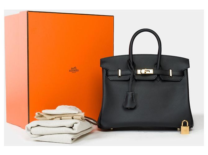Hermès Sac HERMES Birkin 25 en Cuir Noir - 102176 - vue 2