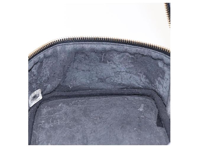 Vanity CHANEL COCO Marca pochette da trucco Pelle verniciata Nera Oro CC Auth 94464 Nero D'oro - vista 21