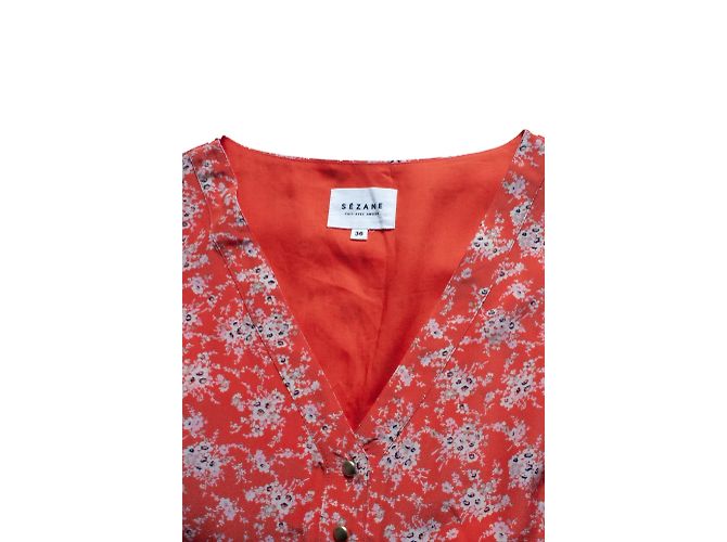 SéZane Blumenmusterkleid Sezane Rot - Ansicht 6