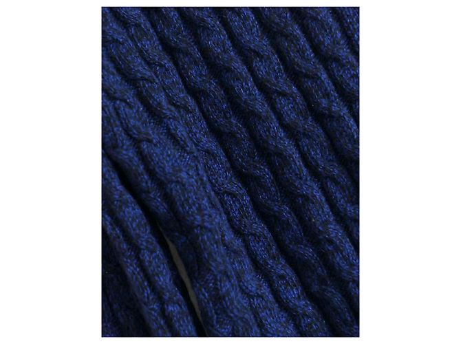 Prada Cashmere-Mink-Kragen-Cardigan Schwarz Marineblau - Ansicht 3