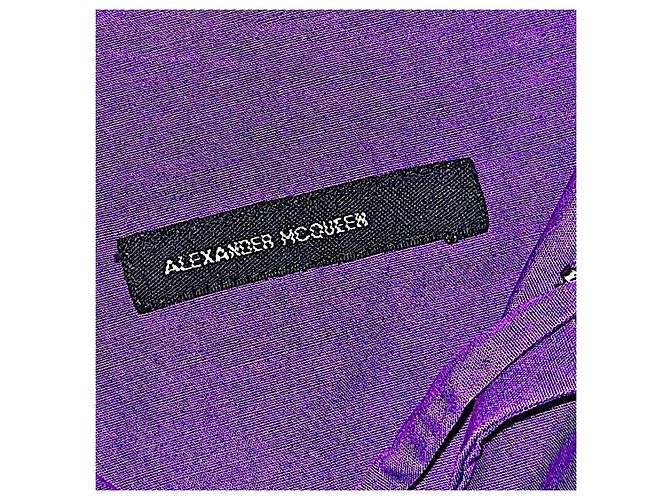 Camicia viola da uomo con lacci e zip laterale, autentica Alexander McQueen degli anni '90. Porpora - vista 4