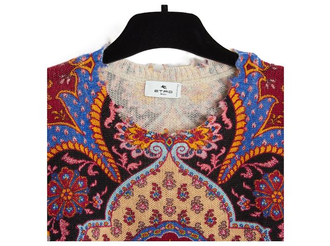 Etro 2021 Pull FR40 Paisley Bedruckter Wollpullover Top UK12 US10 Mehrfarben - Ansicht 3
