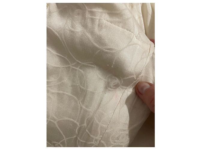 Chanel Tweed-Jacke Größe 38 Beige Aus weiß - Ansicht 11