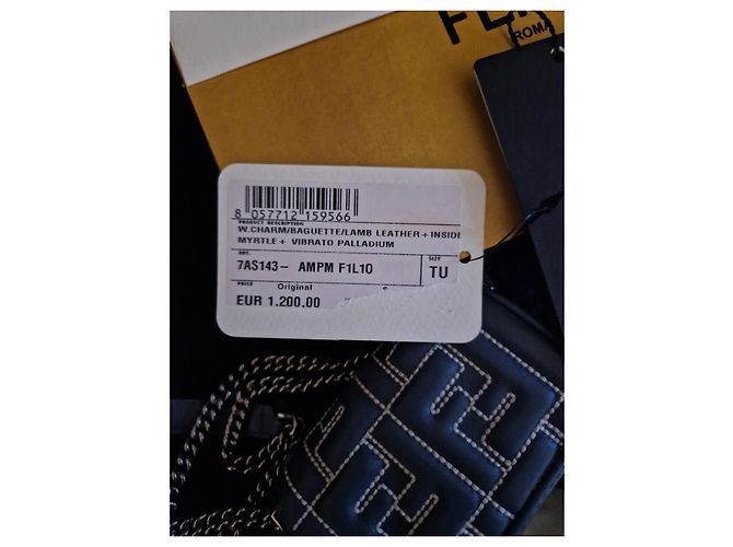 Borsa Fendi Nano Baguette Bianco Blu - vista 10