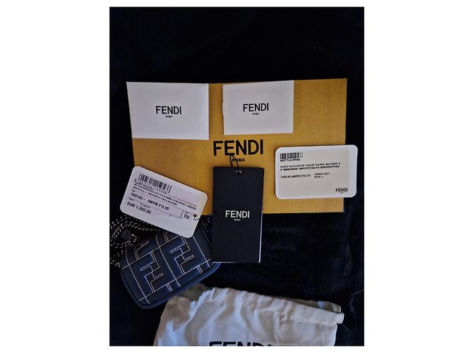 Borsa Fendi Nano Baguette Bianco Blu - vista 11