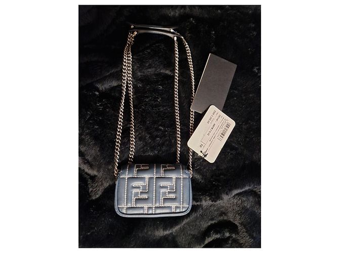 Borsa Fendi Nano Baguette Bianco Blu - vista 3