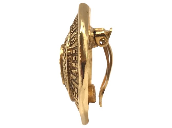 Orecchini a clip in metallo dorato Chanel Cambon - vista 5