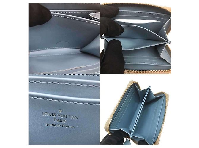 Zippy-Münzbörse von Louis Vuitton aus weißem Jacquard - Ansicht 5