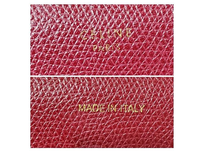 Autre Marque Clutch in pelle Celine con tracolla Vino/Rosa - vista 14
