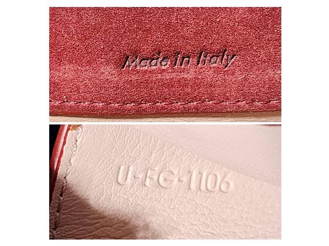 Autre Marque Clutch in pelle Celine con tracolla Vino/Rosa - vista 15