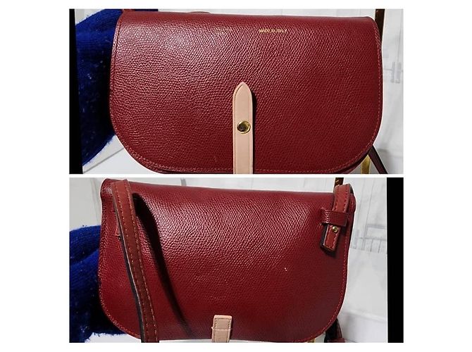 Autre Marque Clutch in pelle Celine con tracolla Vino/Rosa - vista 7