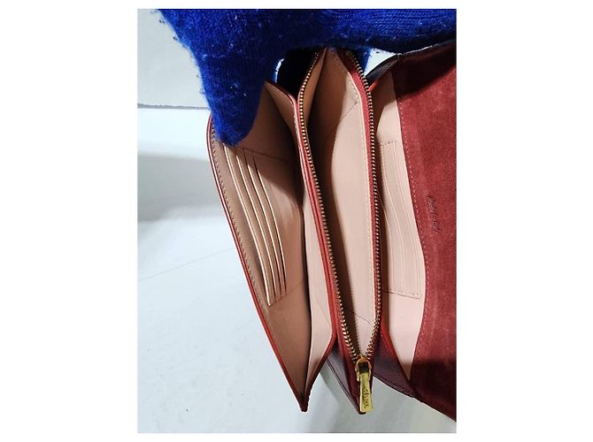 Autre Marque Clutch in pelle Celine con tracolla Vino/Rosa - vista 8