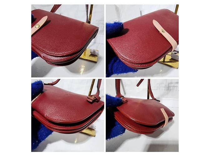 Autre Marque Clutch in pelle Celine con tracolla Vino/Rosa - vista 9