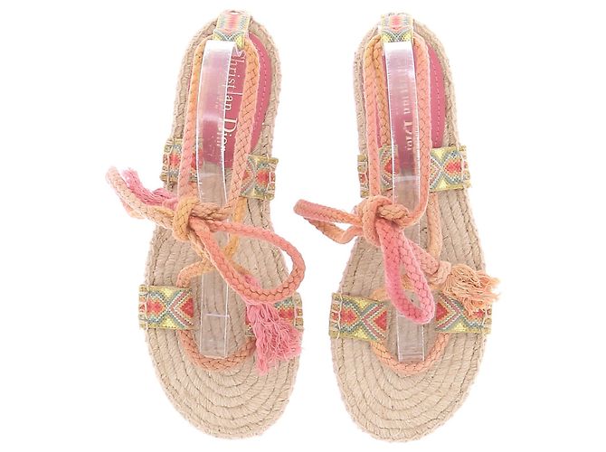 Sandali Dior T.EU 37 Tessuto Rosa - vista 6