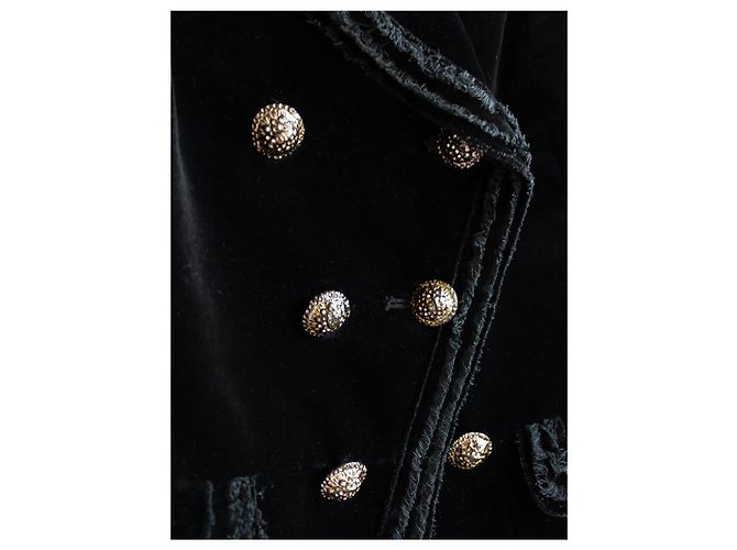 Chanel Ikonische CC-Weizen-Patch-Veloursjacke Schwarz - vista 6