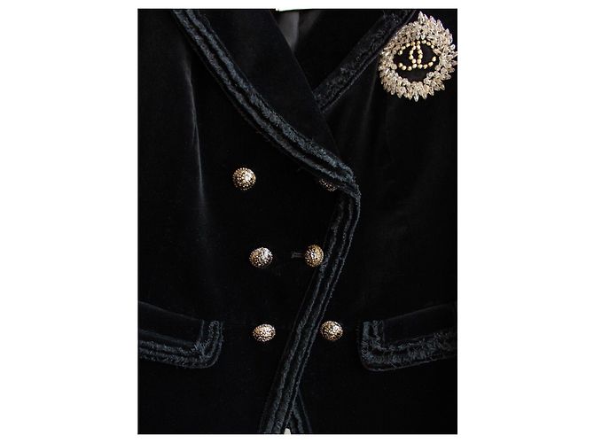 Chanel Ikonische CC-Weizen-Patch-Veloursjacke Schwarz - vista 8