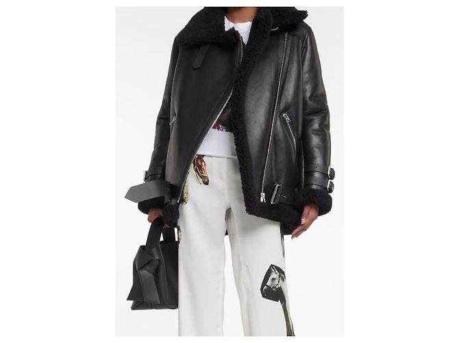 Acne Velocity Lammfelljacke schwarz - Ansicht 2