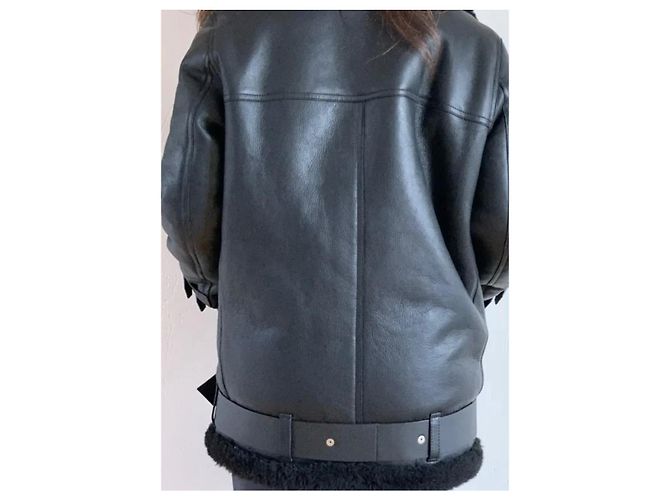 Acne Velocity Lammfelljacke schwarz - Ansicht 5