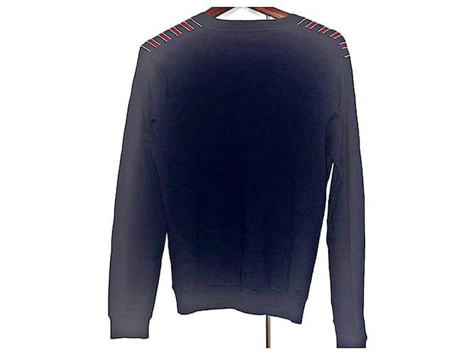 Authentischer Gucci Tom Ford Merinowoll-Web-Pullover Rot Blau - Ansicht 4