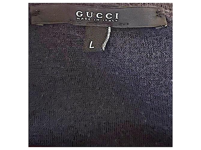Authentischer Gucci Tom Ford Merinowoll-Web-Pullover Rot Blau - Ansicht 5