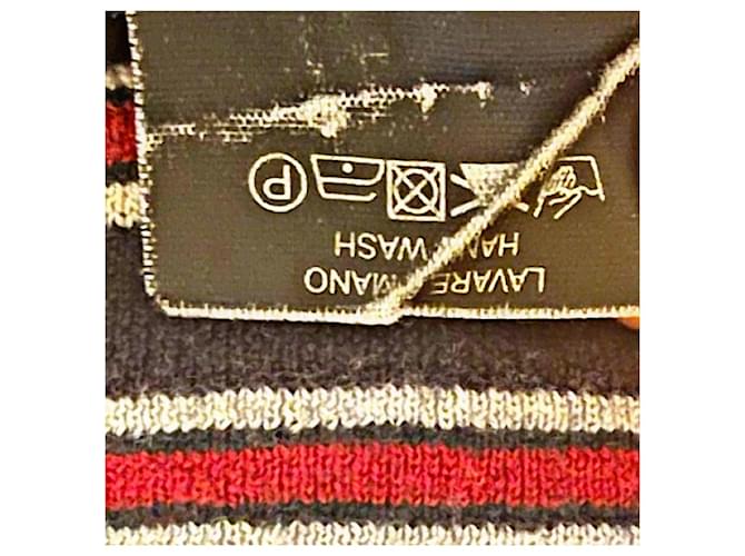 Authentischer Gucci Tom Ford Merinowoll-Web-Pullover Rot Blau - Ansicht 7