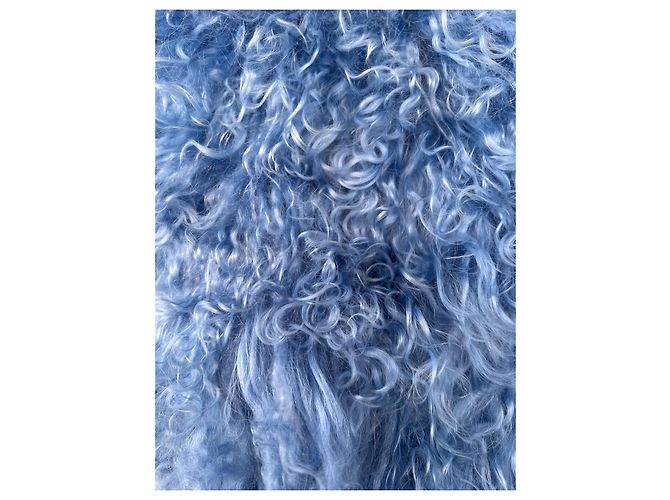 Autre Marque Blaue Weste aus mongolischem Lammfell - Ansicht 3