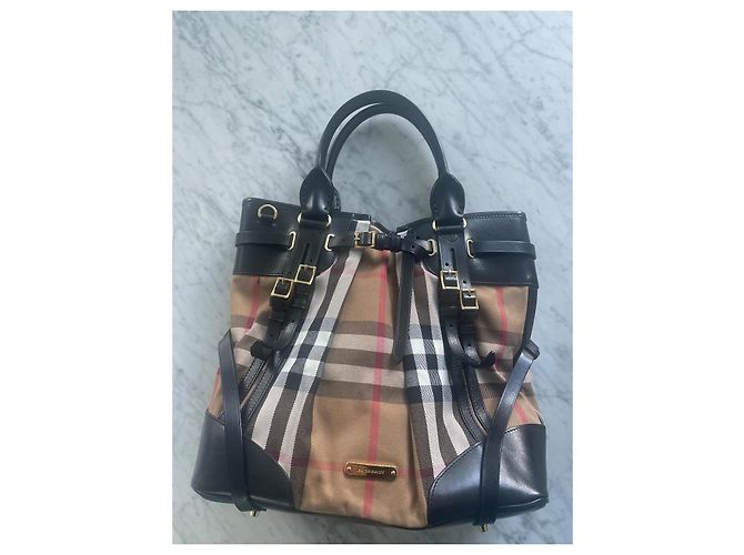 Borsa a mano Burberry in pelle nera Nero - vista 2