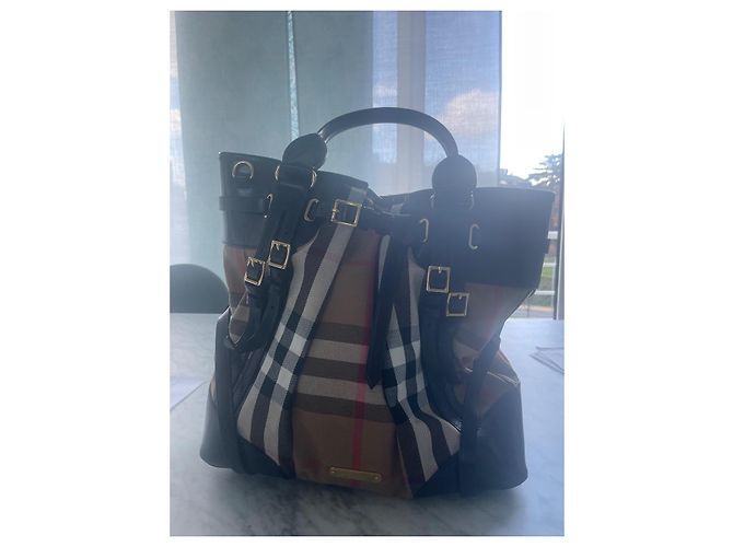 Borsa a mano Burberry in pelle nera Nero - vista 3