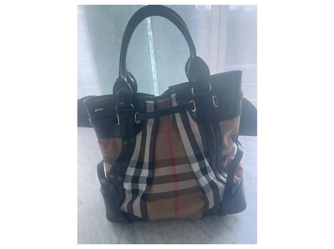 Borsa a mano Burberry in pelle nera Nero - vista 4