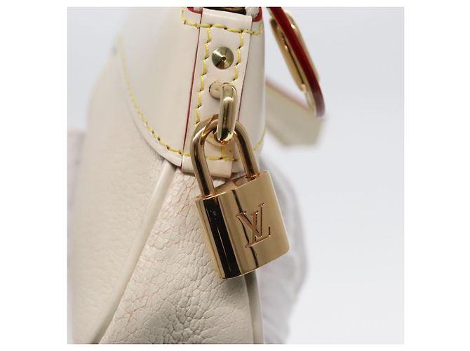 LOUIS VUITTON Suhari Lockit Clutch Bag Pelle Bianca M95629 LV Auth 94716A Bianco - vista 18