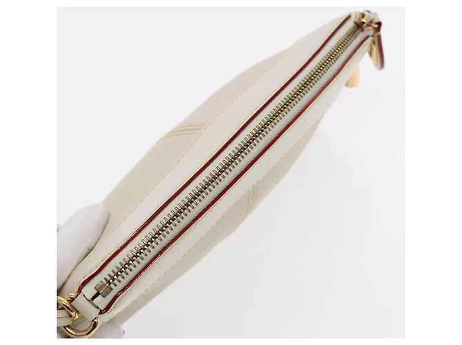 LOUIS VUITTON Suhari Lockit Clutch Bag Pelle Bianca M95629 LV Auth 94716A Bianco - vista 6