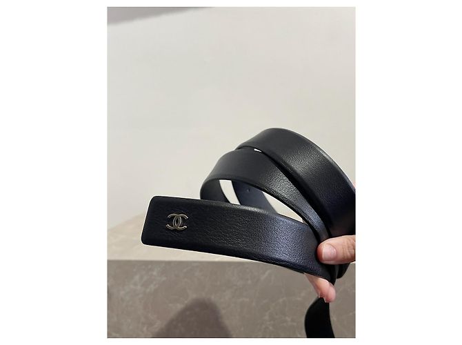 CHANEL Gürtel T.cm 85 aus Leder Schwarz - Ansicht 4