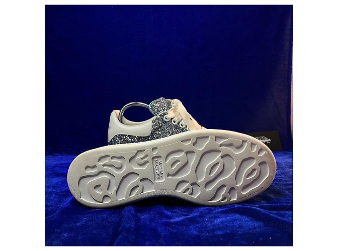Sneakers Oversized Alexander McQueen Donna 38 Argento Bianco Turchese - vista 5