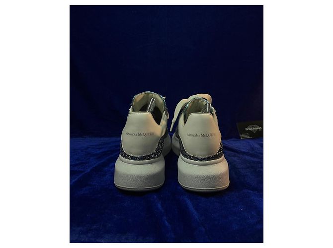 Sneakers Oversized Alexander McQueen Donna 38 Argento Bianco Turchese - vista 6