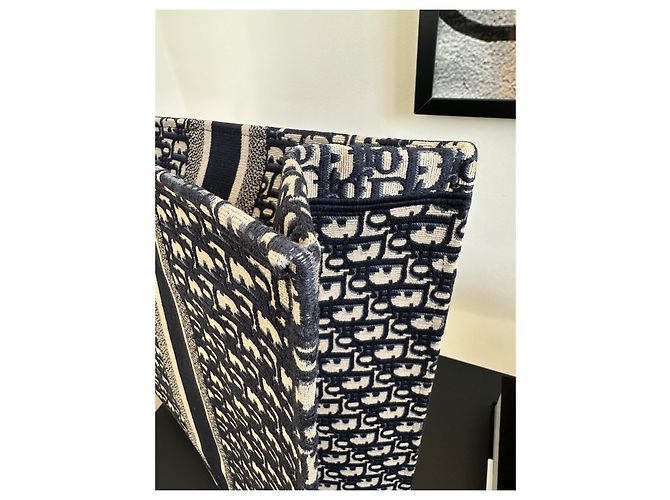 Dior Book Tote Tasche Blau Stoff - Ansicht 10