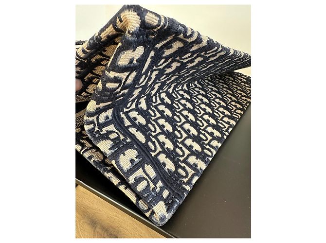 Dior Book Tote Tasche Blau Stoff - Ansicht 12