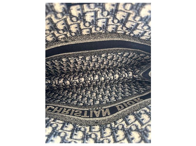 Dior Book Tote Tasche Blau Stoff - Ansicht 13