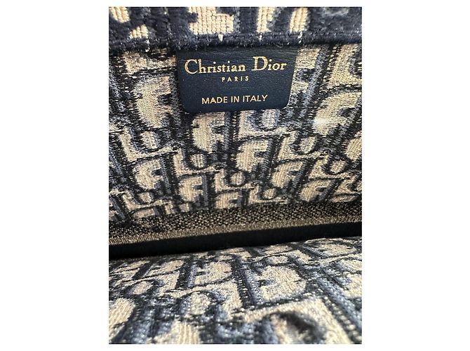 Dior Book Tote Tasche Blau Stoff - Ansicht 14