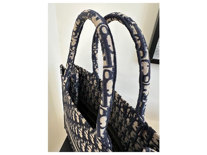 Dior Book Tote Tasche Blau Stoff - Ansicht 4
