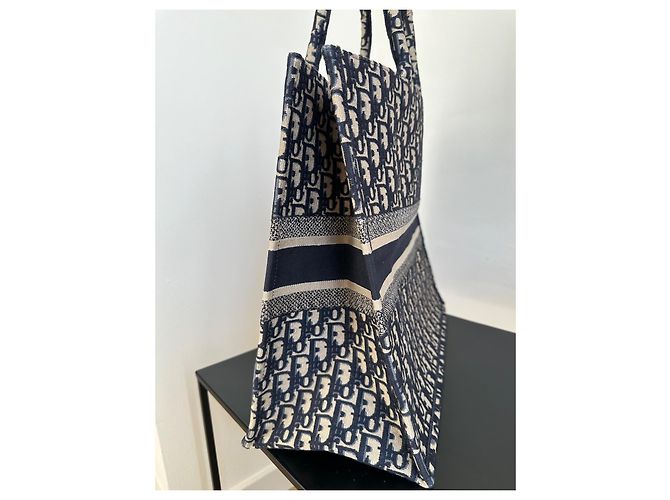 Dior Book Tote Tasche Blau Stoff - Ansicht 6