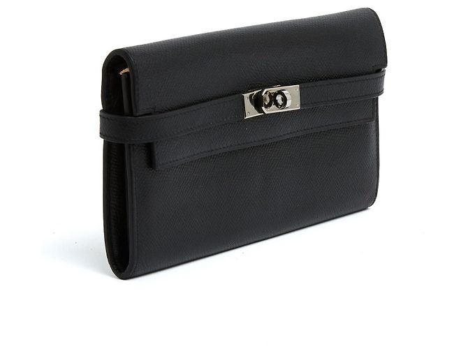 Hermès 2010 Kelly Schwarze Epsom Leder Geldbörse Clutch - Ansicht 2