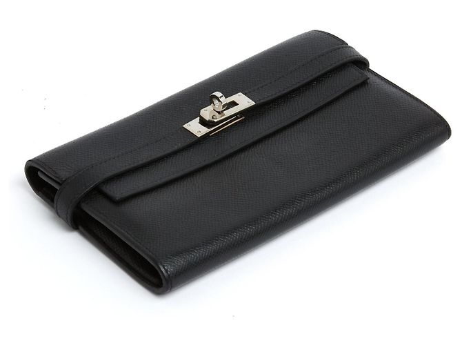 Hermès 2010 Kelly Schwarze Epsom Leder Geldbörse Clutch - Ansicht 4