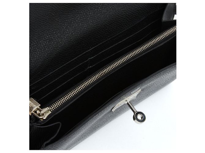 Hermès 2010 Kelly Schwarze Epsom Leder Geldbörse Clutch - Ansicht 7