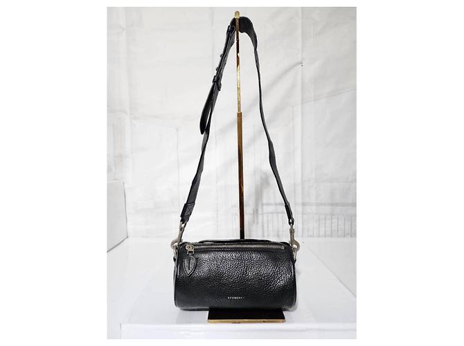 Sac Barrel en cuir de veau noir BURBERRY - vue 10