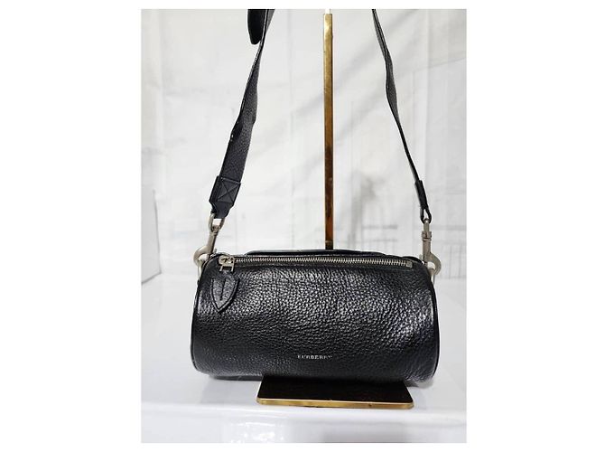Sac Barrel en cuir de veau noir BURBERRY - vue 13