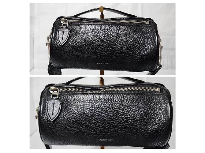 Sac Barrel en cuir de veau noir BURBERRY - vue 6