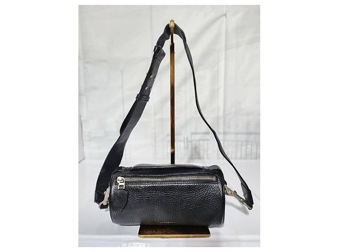 Sac Barrel en cuir de veau noir BURBERRY - vue 7