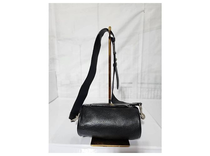 Sac Barrel en cuir de veau noir BURBERRY - vue 9
