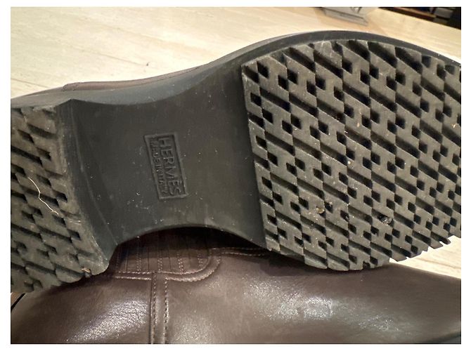 Botas Hermès Kross de piel marrón oscuro - vista 8