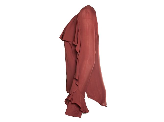 Veronica Beard, Rüschenshirt in Rostfarbe Braun Rot - Ansicht 2